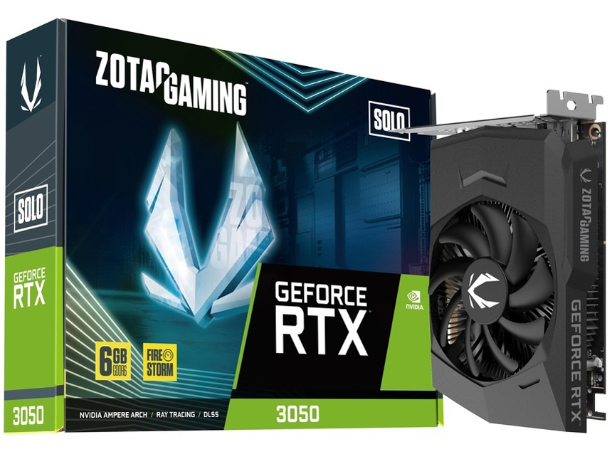 ZOTAC GAMING GeForce RTX 3050 6GB Solo ZTRTX30506GS/ZT-A30510G-10L [PCIExp 6GB] �̐��i�摜
