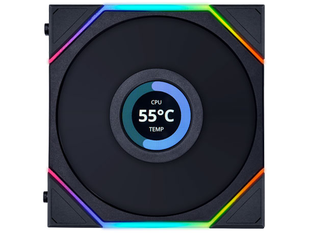 UNI FAN TL 120 LCD REVERSE BLADE WIRELESS BK Single Pack UF-RS-TL120-LCD-WLS-1B [�u���b�N] �̐��i�摜