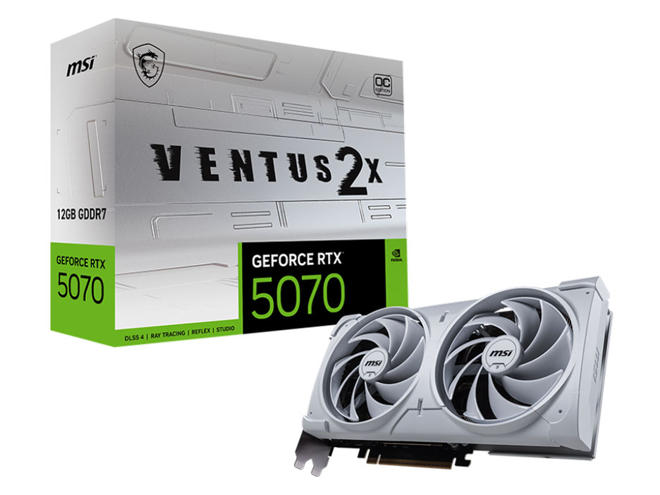GeForce RTX 5070 12G VENTUS 2X OC WHITE [PCIExp 12GB] �̐��i�摜
