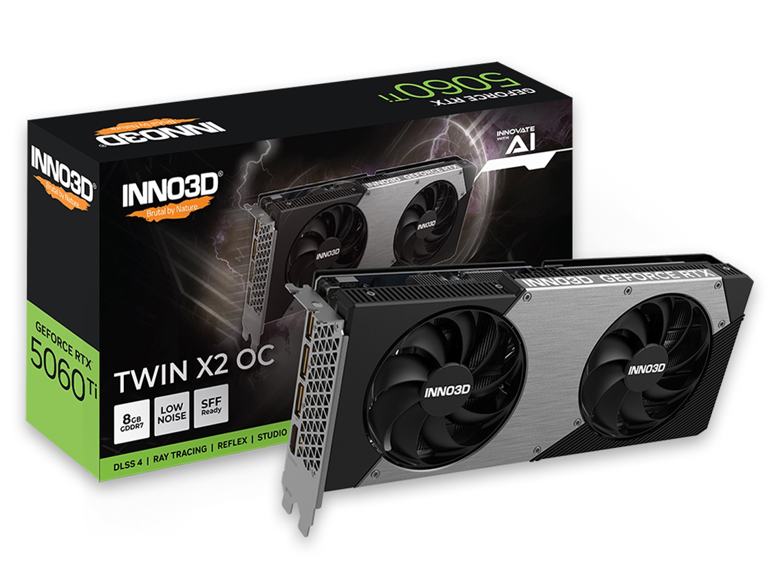 GeForce RTX 5060 Ti 8GB TWIN X2 OC GD5060T-8GERX2OC [PCIExp 8GB] �̐��i�摜