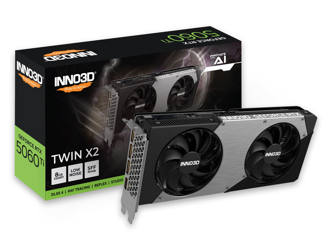 GeForce RTX 5060 Ti 8GB TWIN X2 GD5060T-8GERX2 [PCIExp 8GB] �̐��i�摜