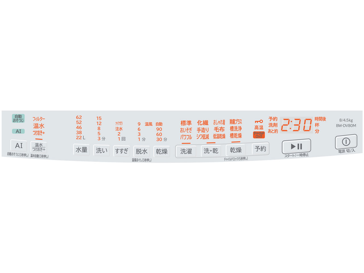 �r�[�g�E�H�b�V�� BW-DV80M(W) [�z���C�g]