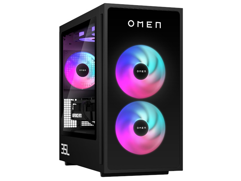 OMEN by HP 35L Gaming Desktop GT16 Ryzen 7 8700F�ERTX 5070Ti�E2TB SSD�E32GB�������EWindows 11 Home ���i.com���胂�f�� [�u���b�N] �̐��i�摜