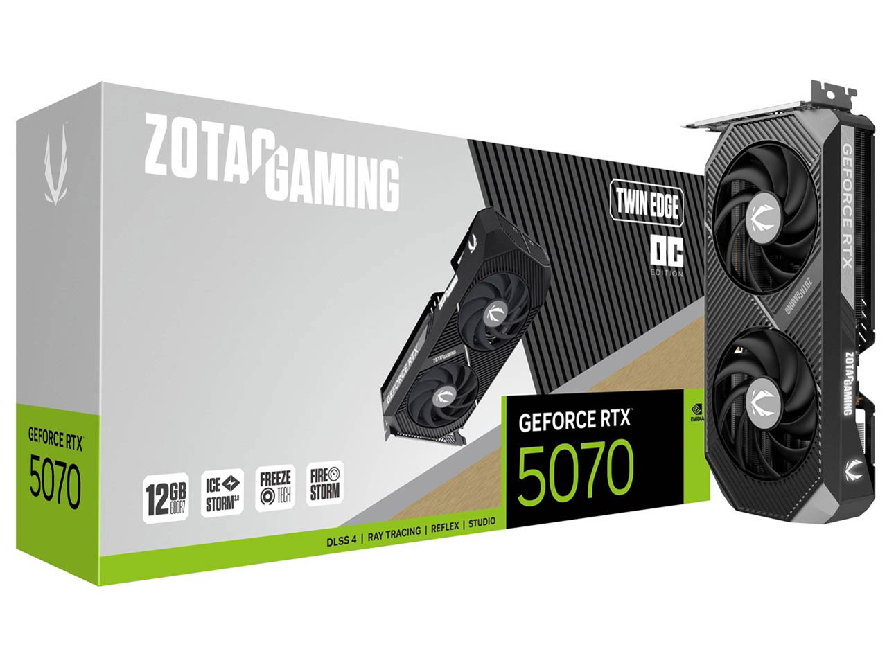 ZOTAC GAMING GeForce RTX 5070 Twin Edge OC ZT-B50700H-10P [PCIExp 12GB] �̐��i�摜
