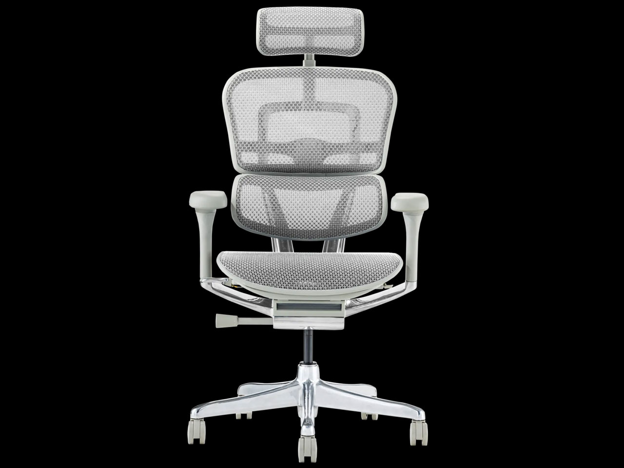 【美品】Ergohuman PRO2(エルゴヒューマン プロ2) ホワイト エルゴヒューマン プロ2 オットマン【メーカー組み立て完成品