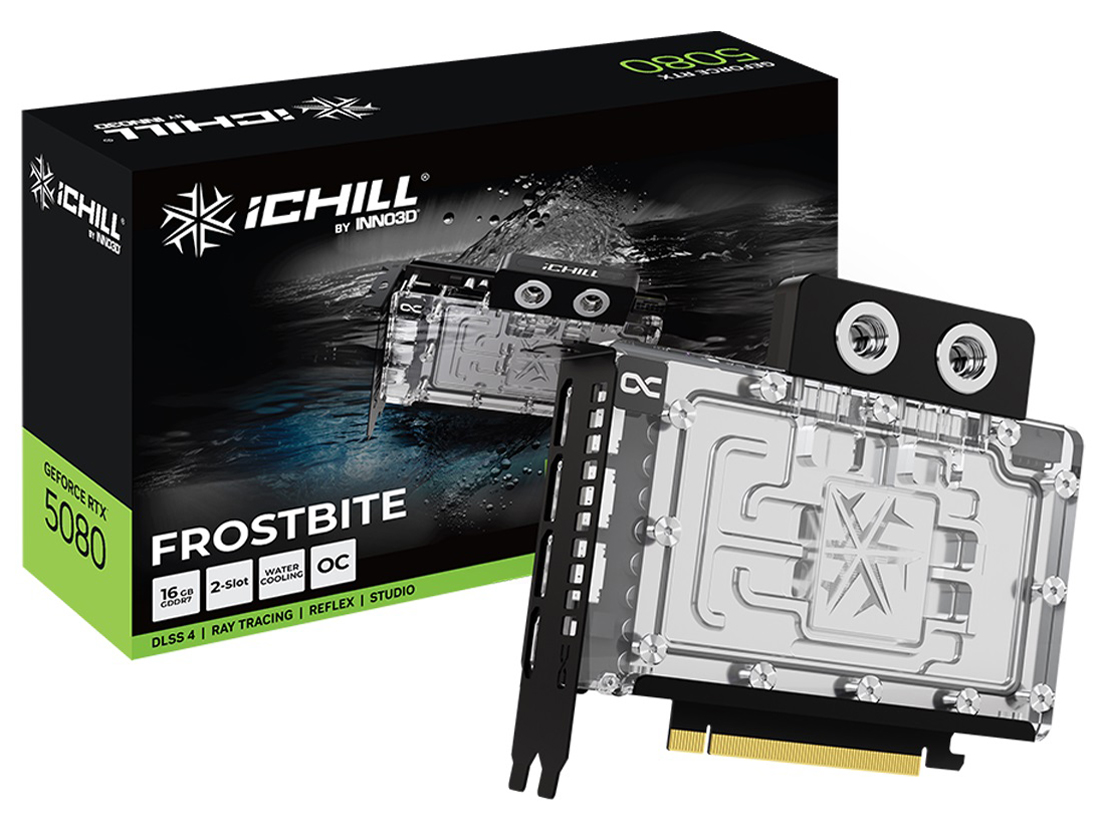 GeForce RTX 5080 iCHILL FROSTBITE GD5080-16GERIF [PCIExp 16GB] �̐��i�摜