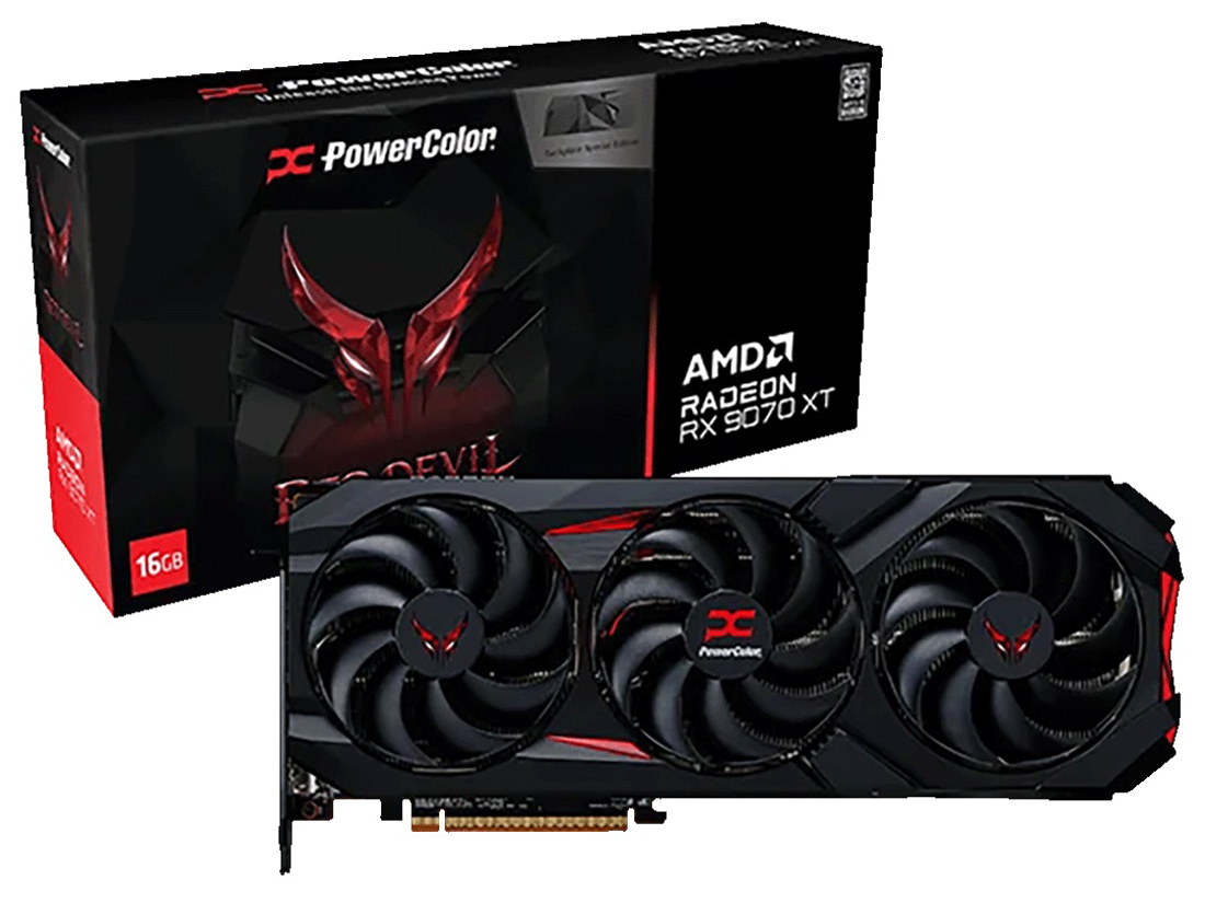 PowerColor Red Devil AMD Radeon RX 9070 XT 16GB GDDR6 Backplate Special Edition RX9070XT 16G-E/OC/BP [PCIExp 16GB] �̐��i�摜
