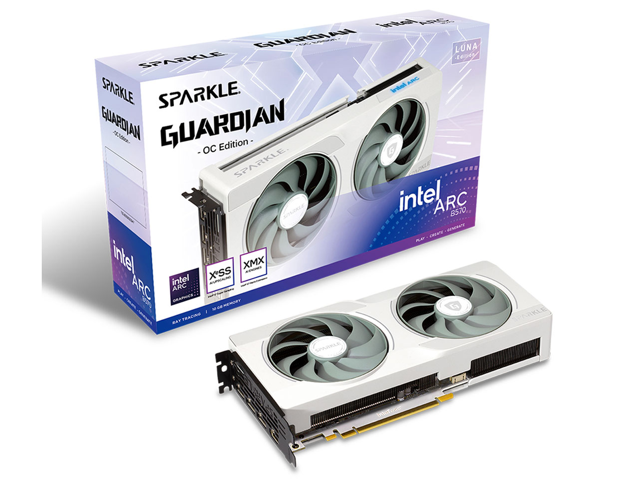 SPARKLE Intel Arc B570 GUARDIAN Luna OC SB570GW-10GOC [PCIExp 10GB] �̐��i�摜