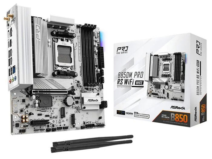 B850M Pro RS WiFi White (B850 AM5 MicroATX) �h�X�p�����胂�f��