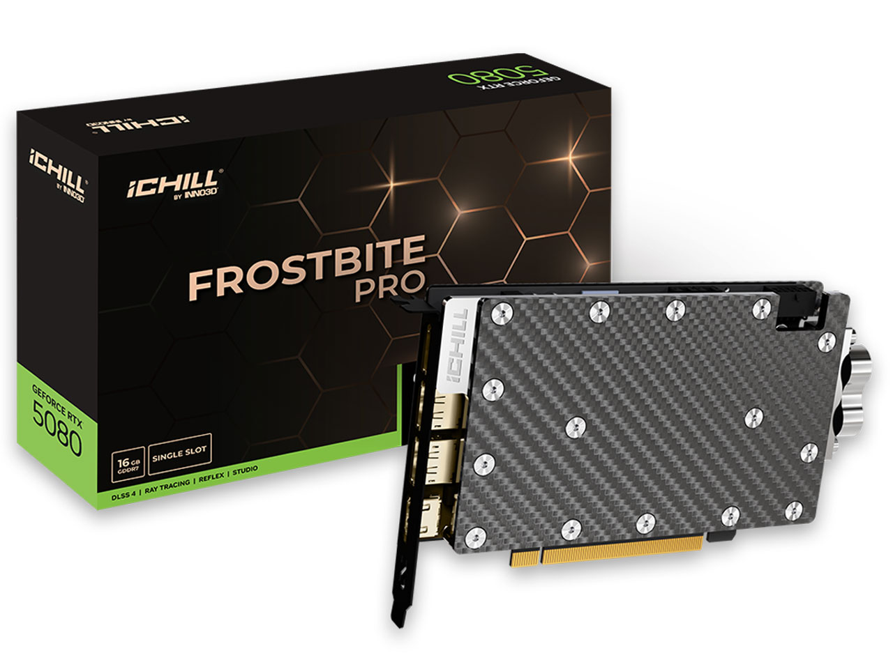 GeForce RTX 5080 iCHILL FROSTBITE PRO GD5080-16GERIFBP [PCIExp 16GB] �̐��i�摜