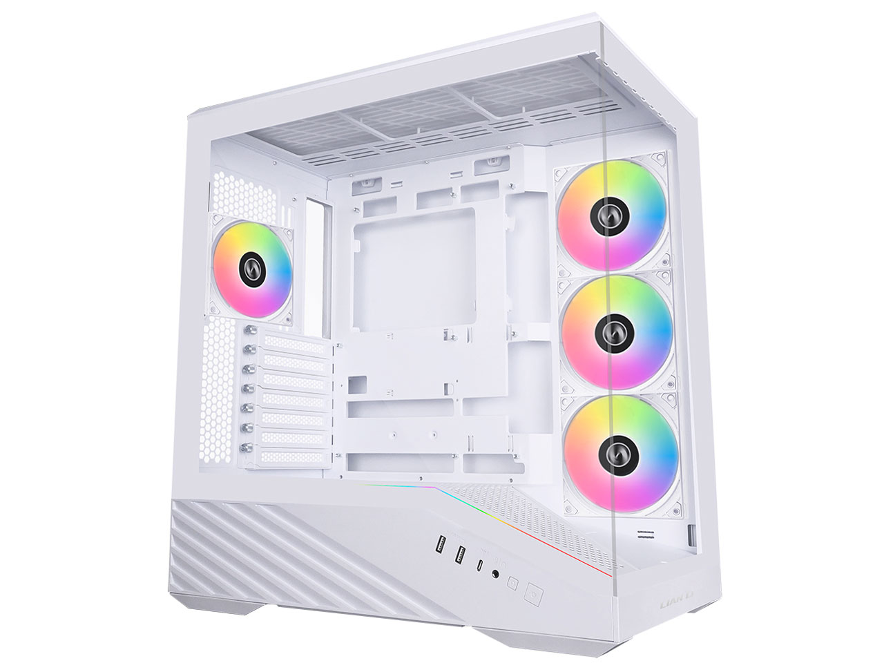 新発売！Lian li Vector V100 白　PCケース Amazon | Lian Li VECTOR V100 White ピラーレス PCケース LED