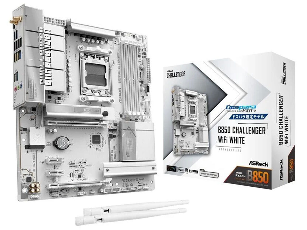 B850 Challenger WiFi White (B850 AM5 ATX) �h�X�p�����胂�f��