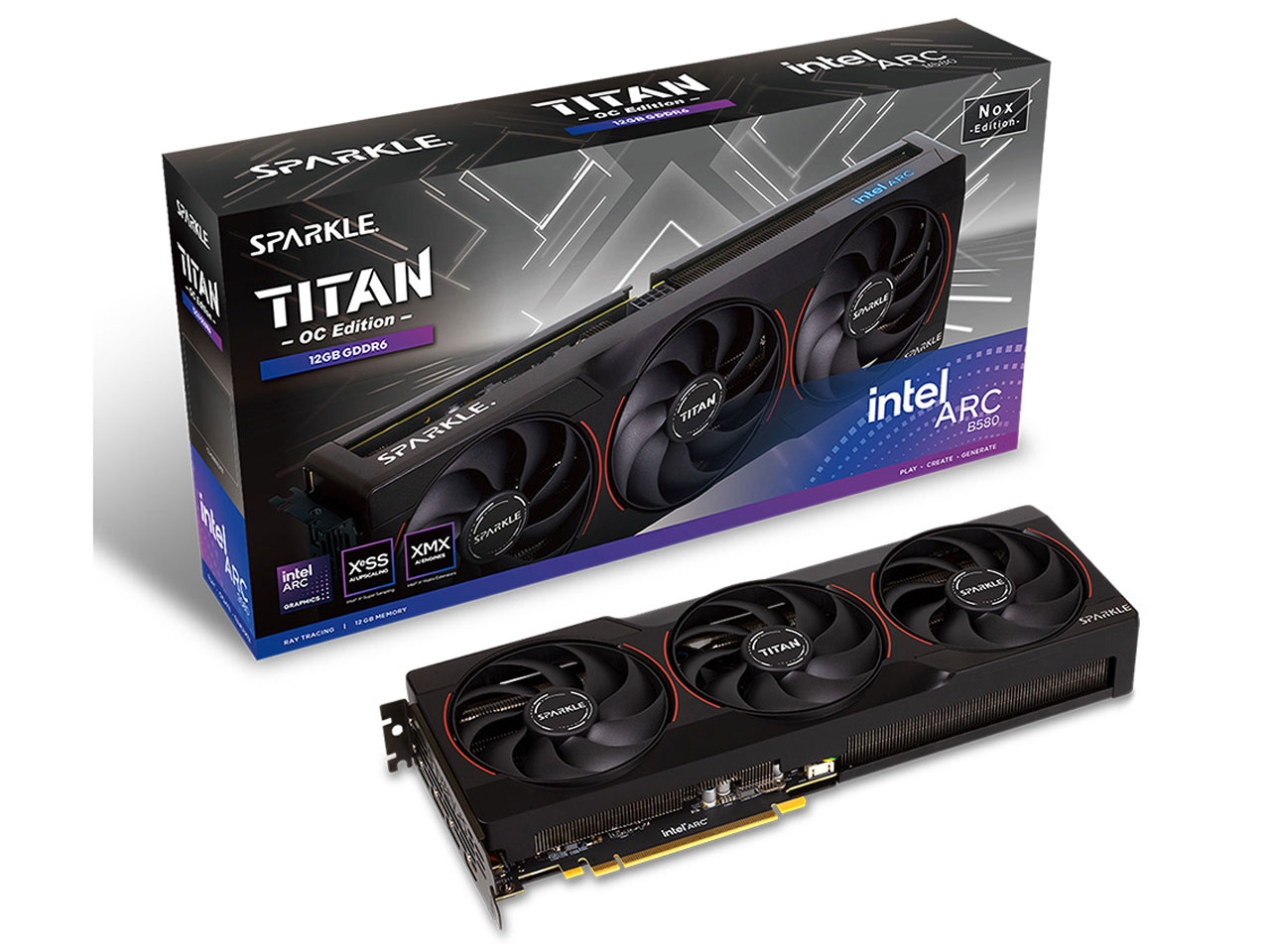 SPARKLE Intel Arc B580 TITAN Nox OC SB580TB-12GOC [PCIExp 12GB] �̐��i�摜