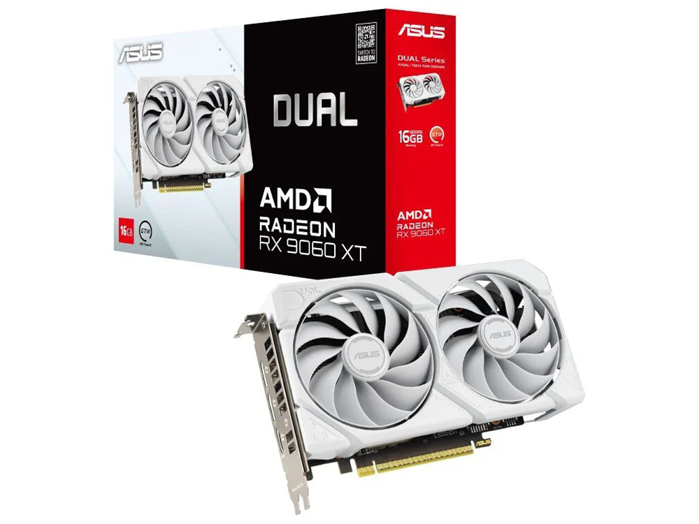 DUAL-RX9060XT-16G-WHITE (Radeon RX 9060 XT 16GB) [PCIExp 16GB] �h�X�p�����胂�f�� �̐��i�摜
