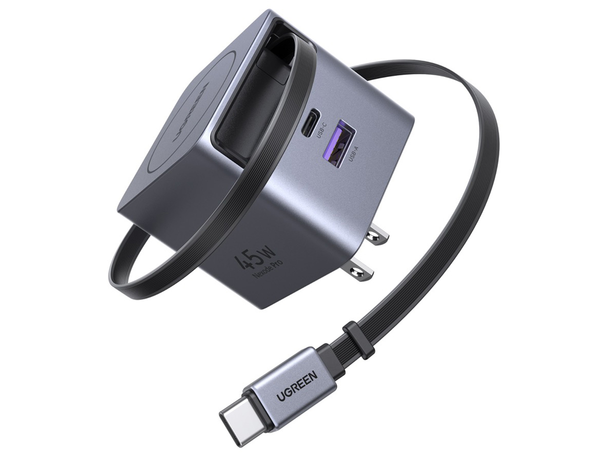 Nexode 45W ������莮�P�[�u���t��GaN�}���[�d�� 65821 UGR-OT-000043 [���^���b�N�O���[] �̐��i�摜