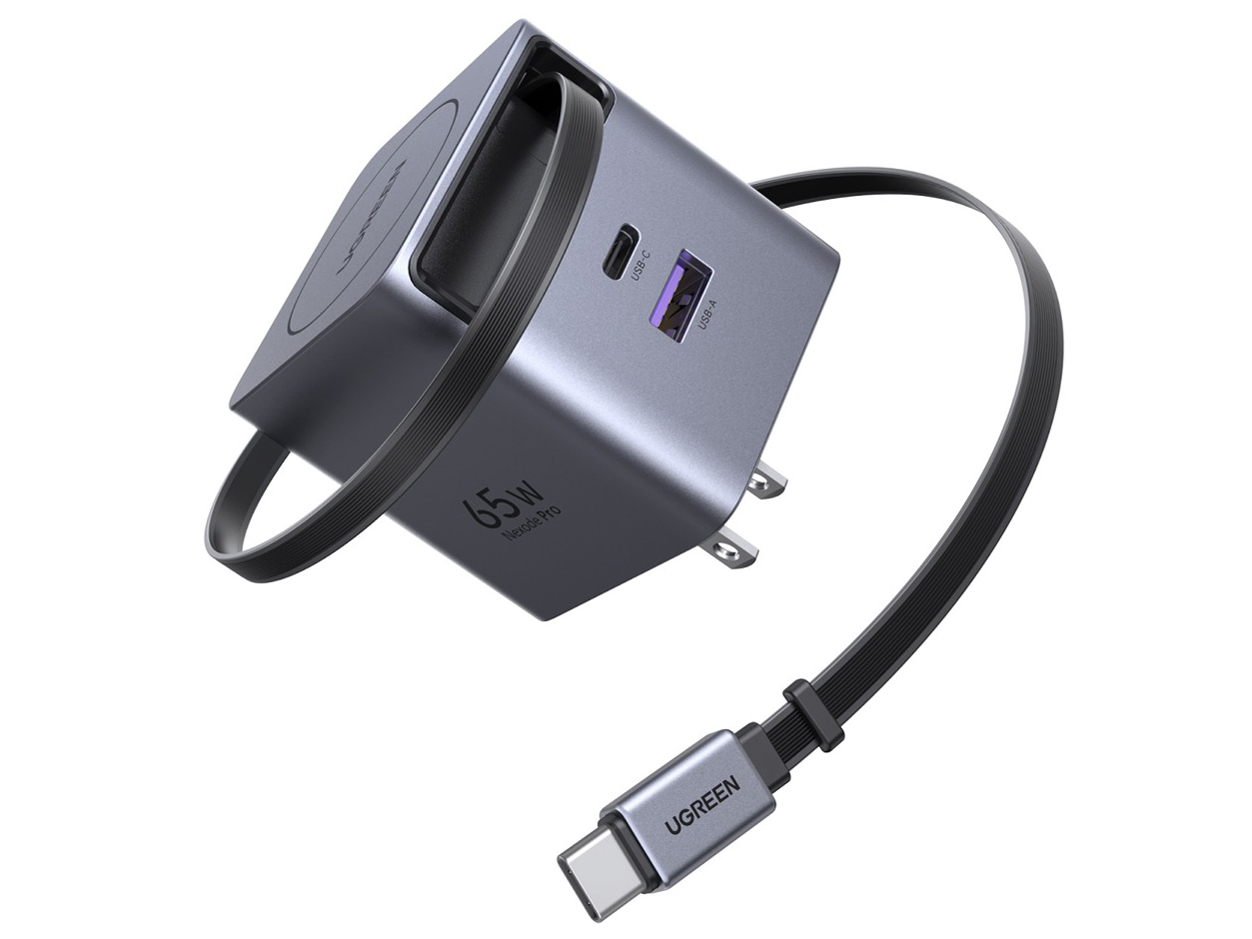 Nexode 65W GaN������莮�P�[�u���t���}���[�d�� 65824 UGR-OT-000044 [���^���b�N�O���[] �̐��i�摜