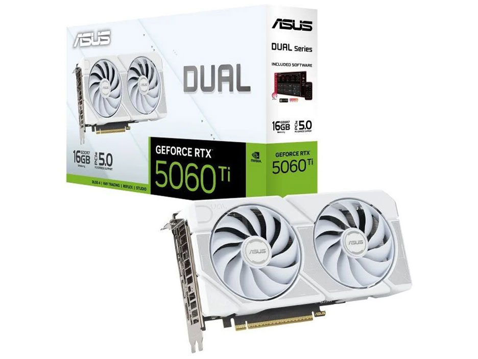 DUAL-RTX5060TI-16G-WHITE (GeForce RTX 5060 Ti 16GB) [PCIExp 16GB] �h�X�p�����胂�f�� �̐��i�摜