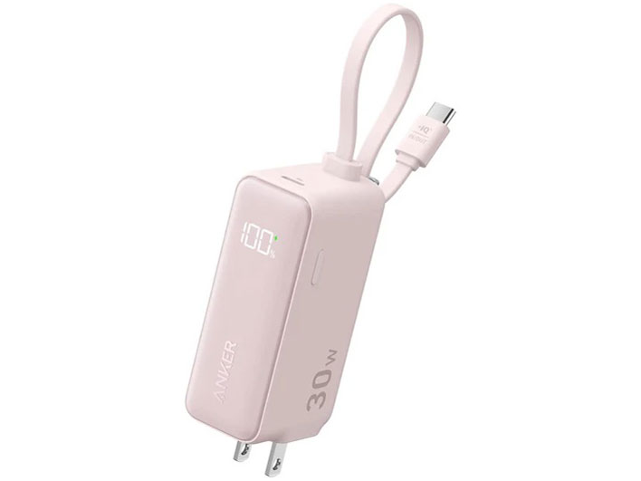 Power Bank (30W Fusion Built-In USB-C �P�[�u��) A1636N53 [�s���N] �̐��i�摜