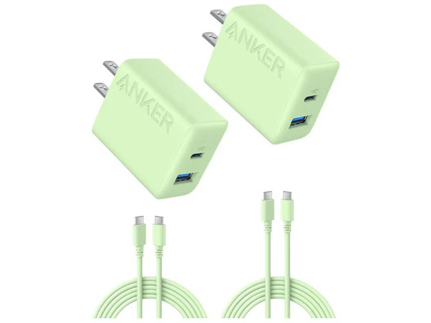 Anker Charger (20W�A2-Port) with USB-C & USB-C �P�[�u�� 2�Z�b�g B2348161 [���C���O���[��] �̐��i�摜