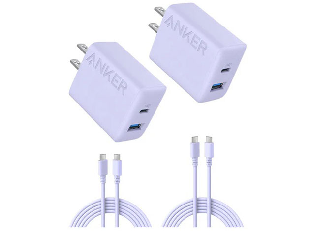 Anker Charger (20W�A2-Port) with USB-C & USB-C �P�[�u�� 2�Z�b�g B23481Q1 [�p�[�v��] �̐��i�摜