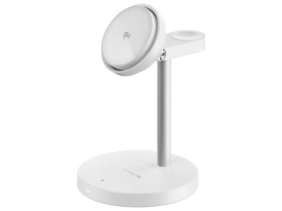 Qi2 EcoFlow RAPID Mag 3-in-1 ���C�����X�[�d�X�e�[�V����(�X�^���h�^) EF-MC-VE-3IN1 [�z���C�g] �̐��i�摜