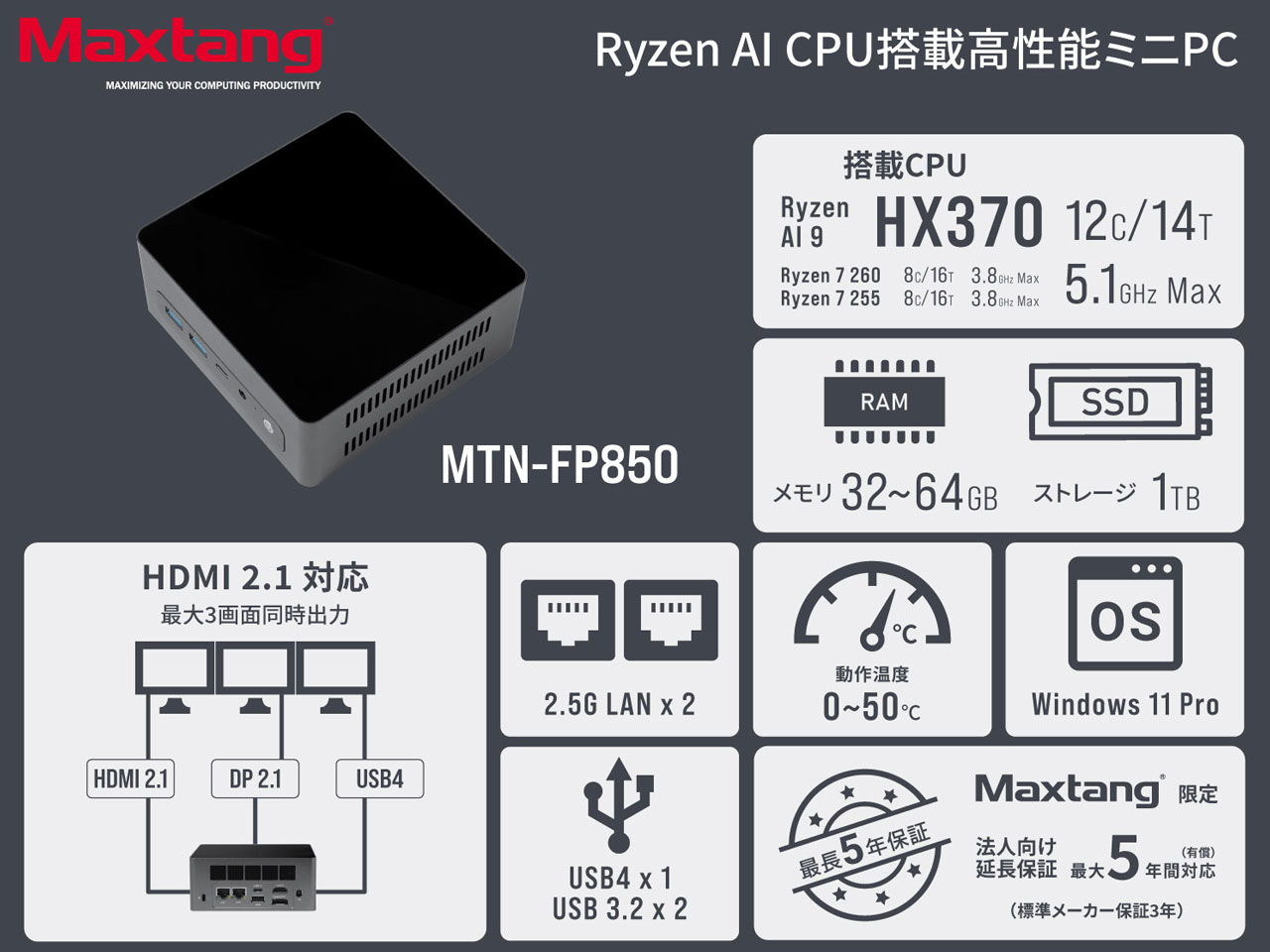 MTN-FP850-32/1T-W11Pro(R7-255)WB6