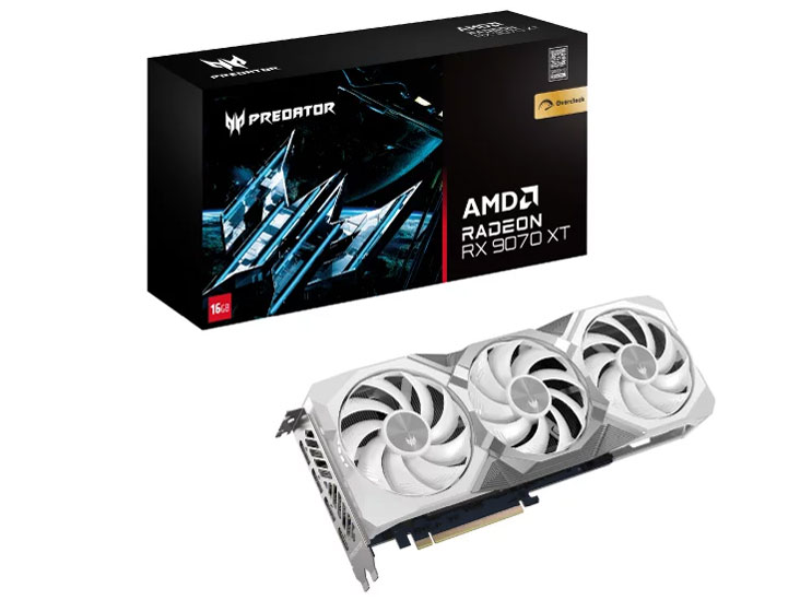 Acer PREDATOR BiFrost Radeon RX 9070 XT OC 16GB White Edition PB-RX9070XT-SOC-W [PCIExp 16GB]