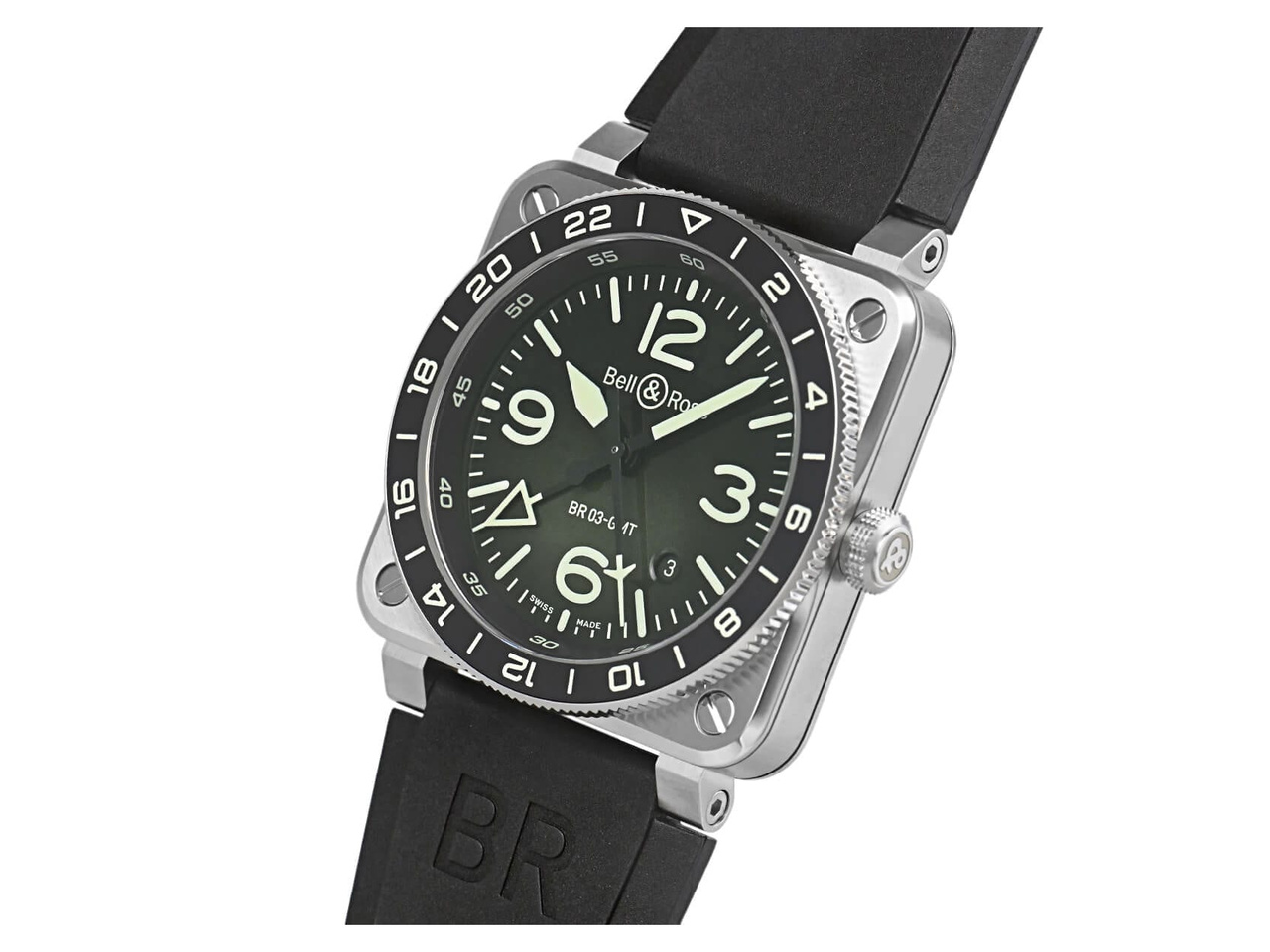 Bell&Ross BR 03 GMT グリーン ラム BR0393-GN-ST/SRB