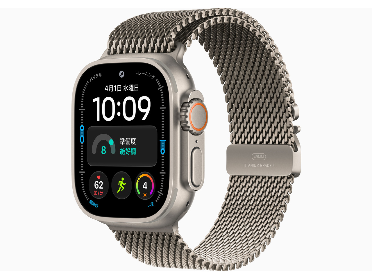 Apple Watch Ultra 4 GPS+Cellular���f�� 49mm MJA84X/A [�i�`�������E�i�`�������`�^�j�E���~���l�[�[���[�v S]