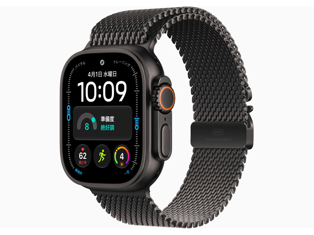 Apple Watch Ultra 4 GPS+Cellular���f�� 49mm MJAU4X/A [�u���b�N�E�u���b�N�`�^�j�E���~���l�[�[���[�v S]