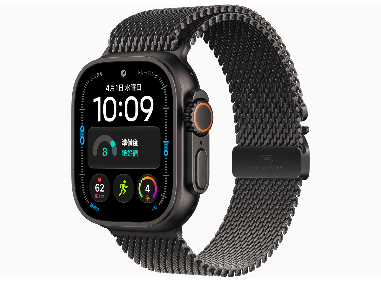 Apple Watch Ultra 4 GPS+Cellular���f�� 49mm MJAV4X/A [�u���b�N�E�u���b�N�`�^�j�E���~���l�[�[���[�v M]