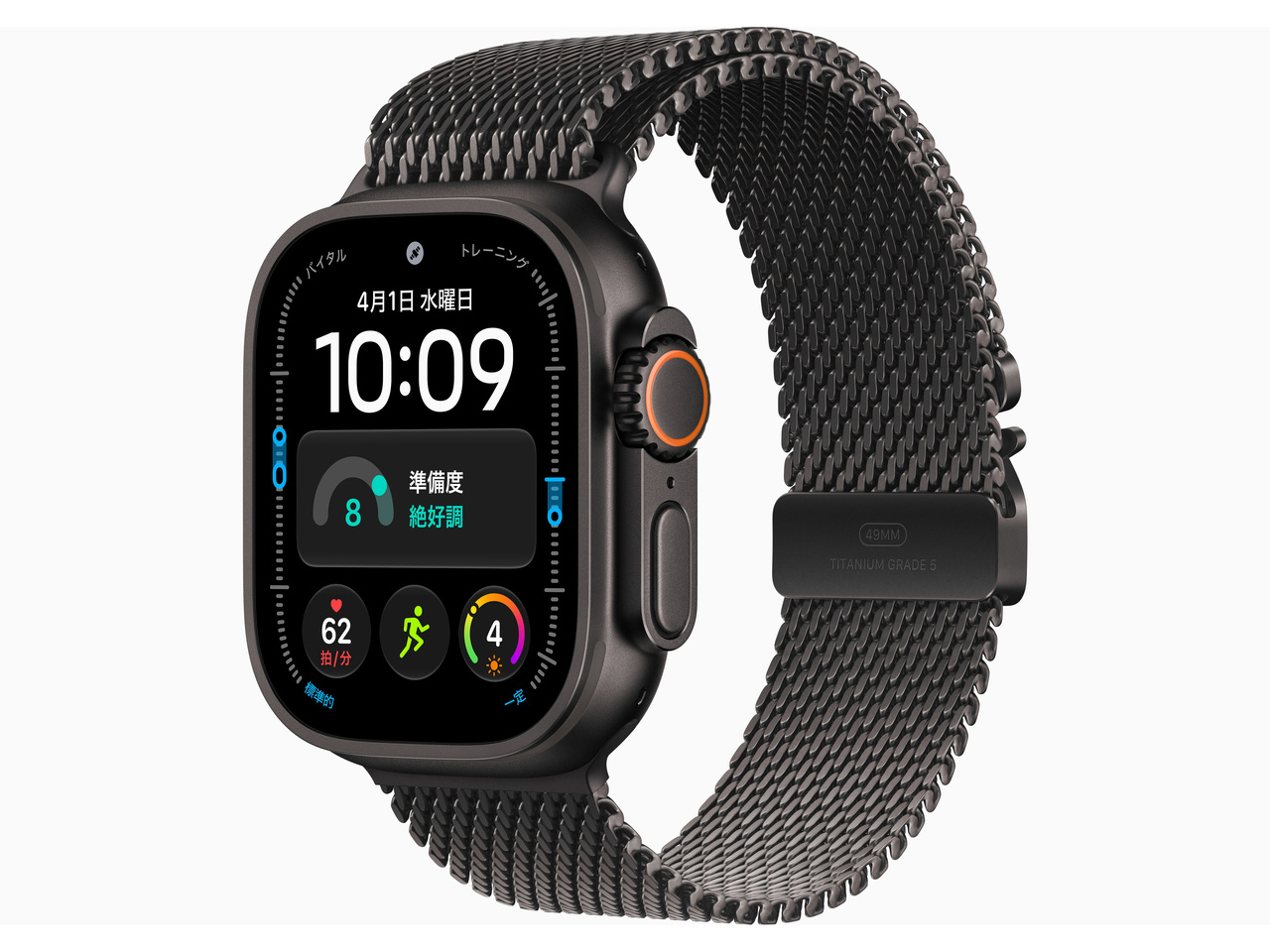 Apple Watch Ultra 4 GPS+Cellular���f�� 49mm MJAX4X/A [�u���b�N�E�u���b�N�`�^�j�E���~���l�[�[���[�v L]