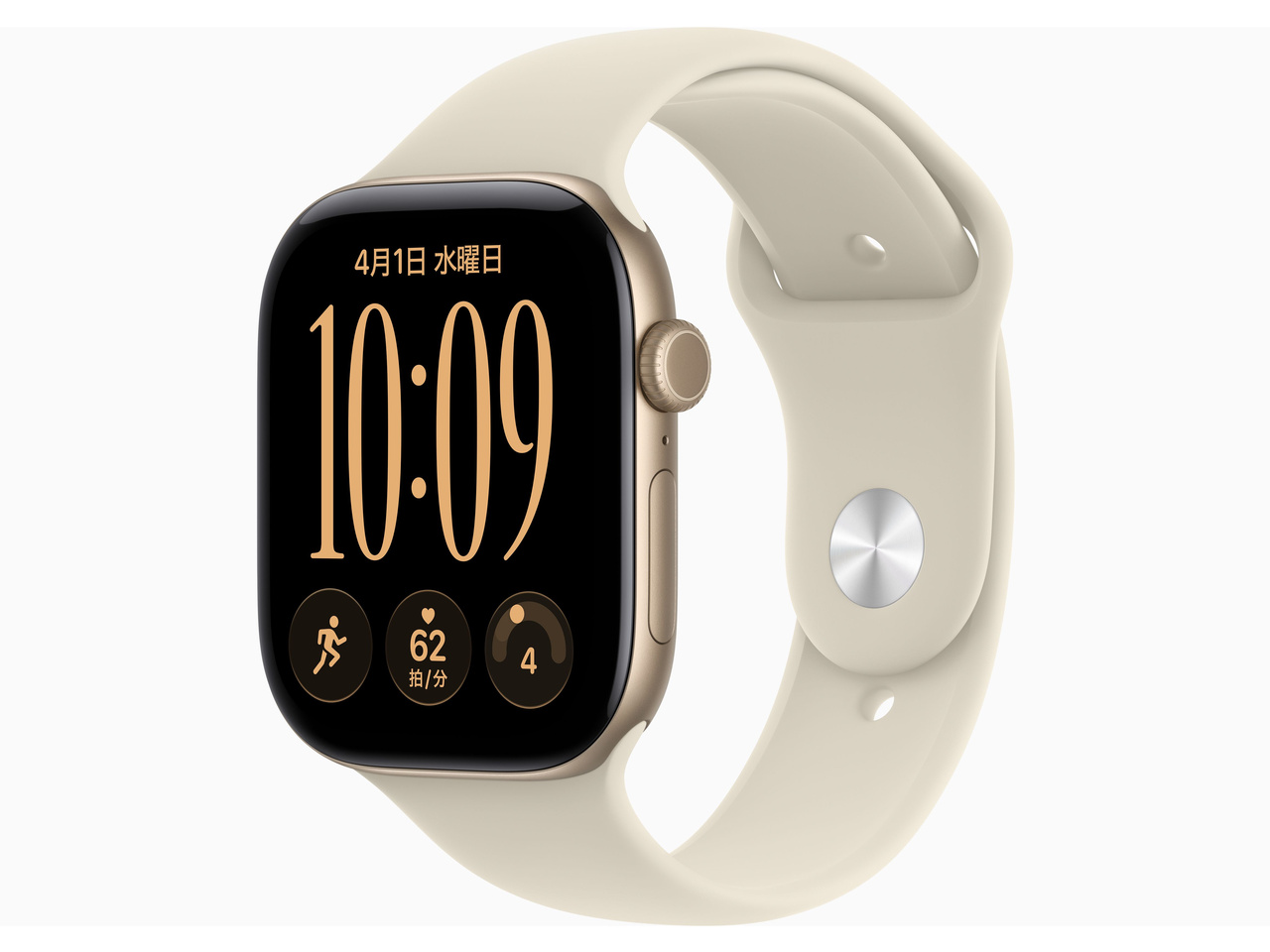 Apple Watch Series 12 GPS���f�� 46mm MJEN4X/A [���C�g�S�[���h�E�T���h�X�|�[�c�o���h S/M]