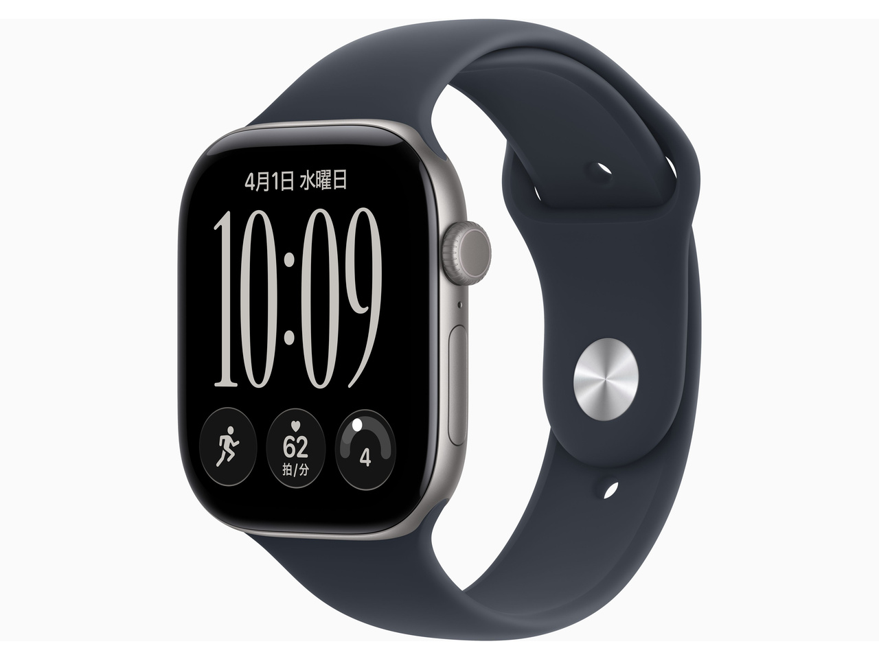 Apple Watch Series 12 GPS+Cellular���f�� 46mm MJG74X/A [�X�y�[�X�O���C�E�l�C�r�[�u���[�X�|�[�c�o���h M/L]