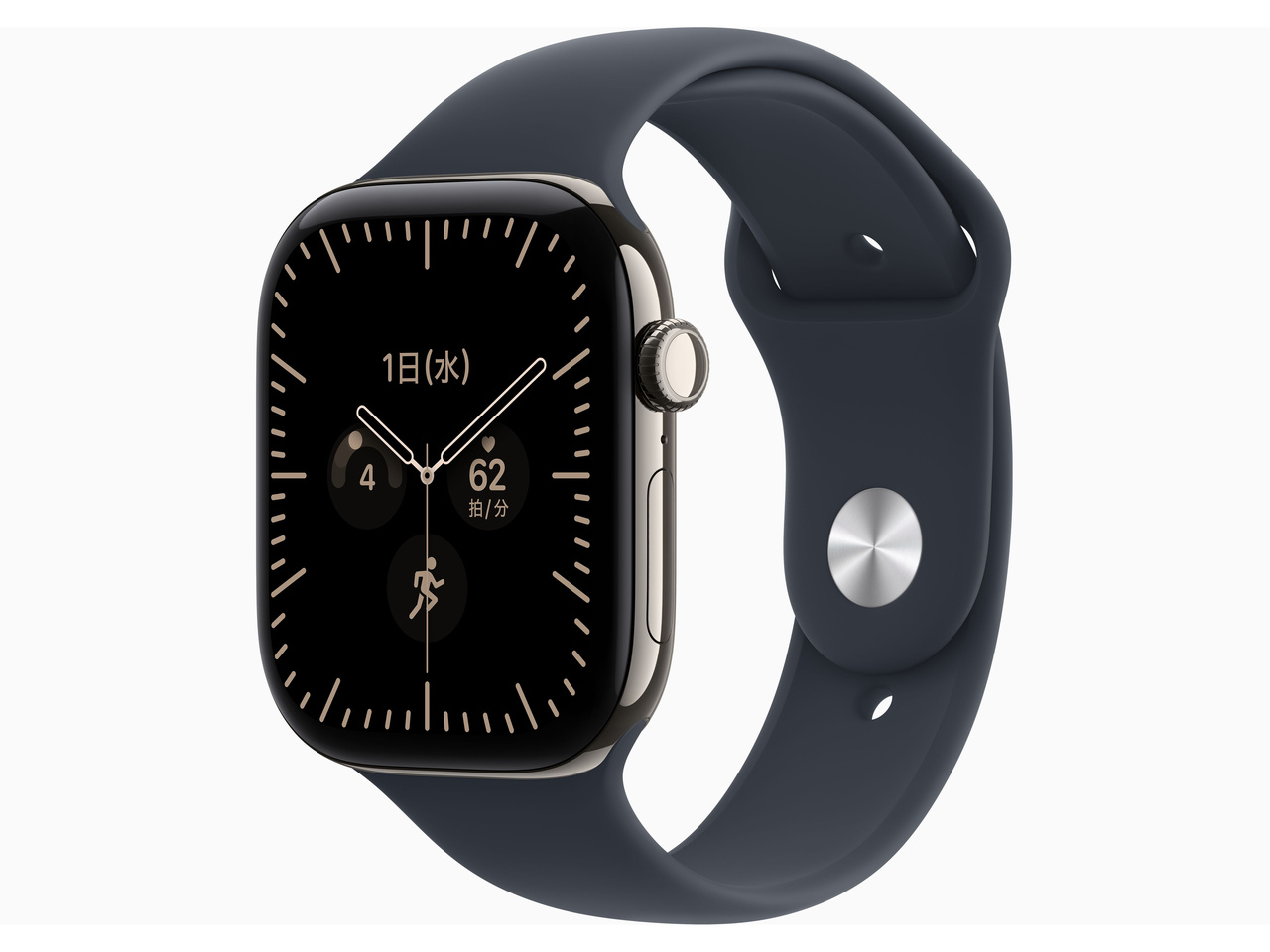 Apple Watch Series 12 GPS+Cellular���f�� 46mm MJGM4X/A [�i�`�������`�^�j�E���P�[�X�E�l�C�r�[�u���[�X�|�[�c�o���h S/M]
