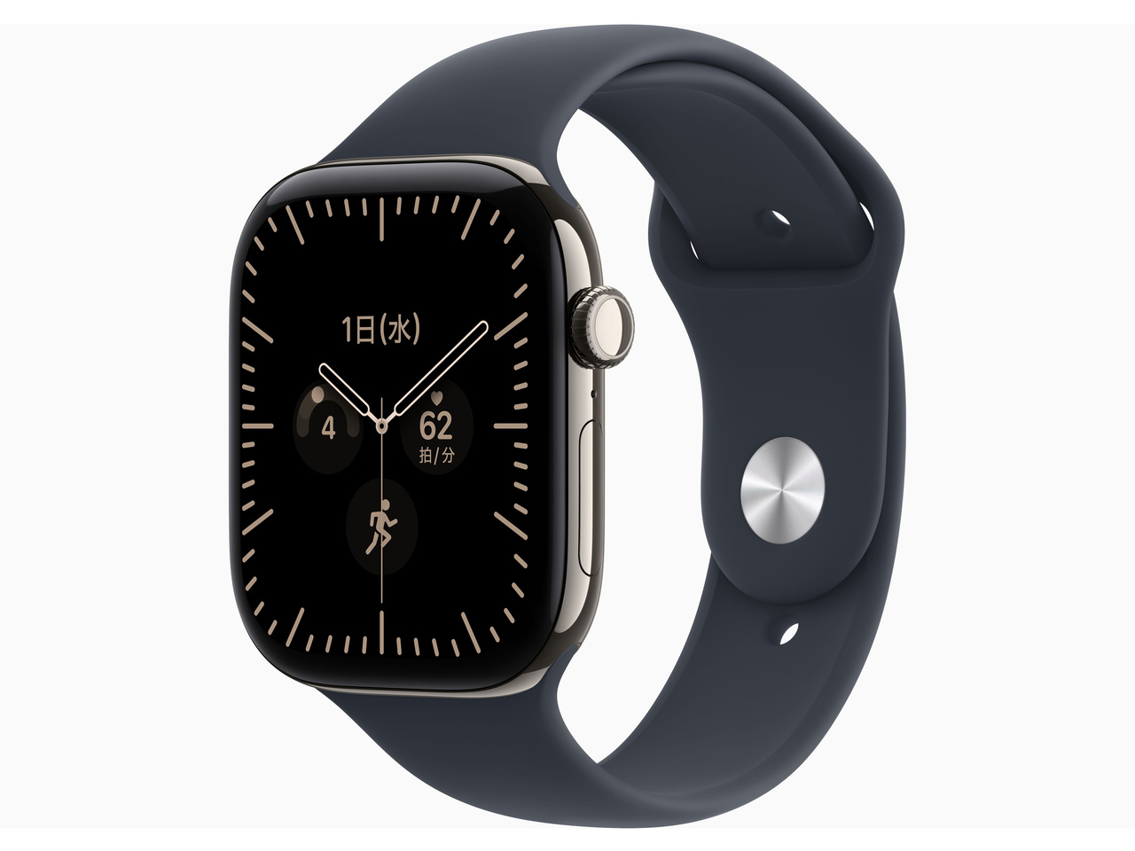Apple Watch Series 12 GPS+Cellular���f�� 46mm MJGN4X/A [�i�`�������`�^�j�E���P�[�X�E�l�C�r�[�u���[�X�|�[�c�o���h M/L]