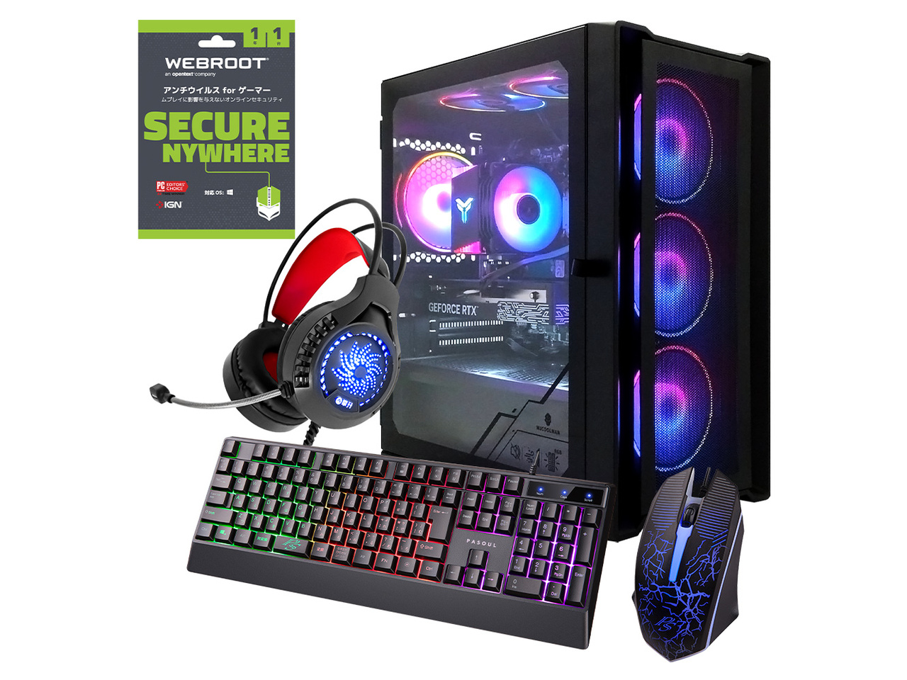 �� BKM Ryzen 5 5600GT�EGTX 1650�ENVMe M.2 SSD 500GB�E16GB�������EWindows 11�E2026�I�[�^���Z�b�g [�u���b�N]