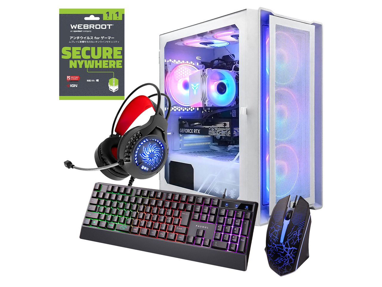 �� WHM Ryzen 5 5600GT�EGTX 1650�ENVMe M.2 SSD 500GB�E16GB�������EWindows 11�E2026�I�[�^���Z�b�g [�z���C�g]
