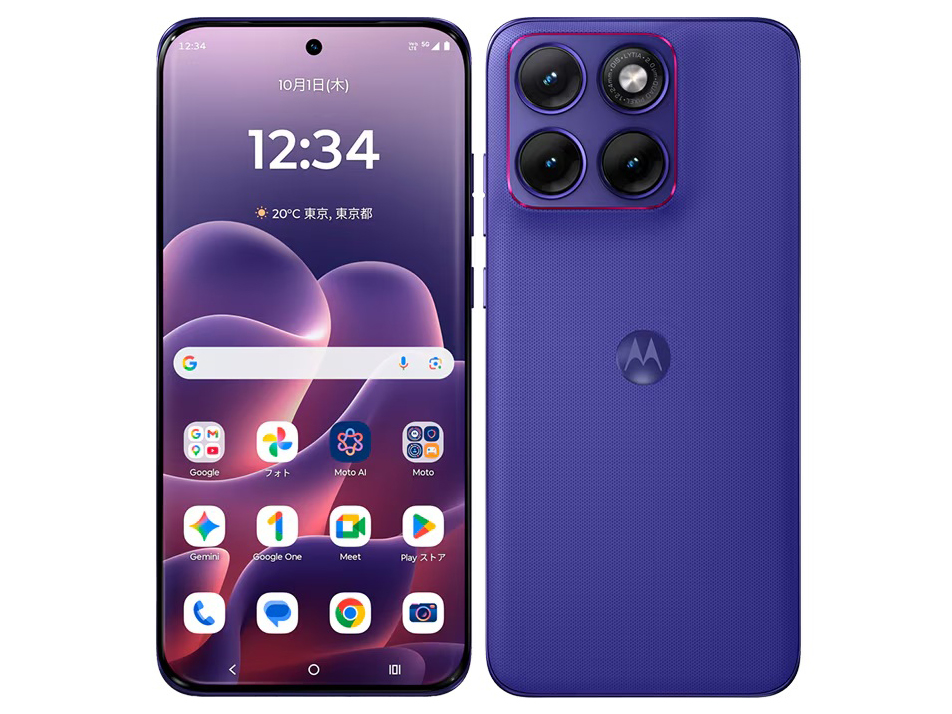 motorola edge 70 fusion XT2605-6 �y�V���o�C�� [PANTONE Orient Blue(�I���G���g�u���[)] �̐��i�摜