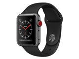 Apple Watch Series 3 GPS+Cellular���f�� 38mm MQKG2J/A [�u���b�N�X�|�[�c�o���h] ���i�摜