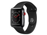 Apple Watch Series 3 GPS+Cellular���f�� 42mm MQM02J/A [�X�y�[�X�u���b�N�X�e�����X�X�`�[���P�[�X/�u���b�N�X�|�[�c�o���h] ���i�摜