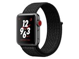 Apple Watch Nike+ Series 3 GPS+Cellular���f�� 38mm MQMA2J/A [�u���b�N/�s���A�v���`�iNike�X�|�[�c���[�v] ���i�摜