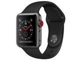 Apple Watch Series 3 GPS+Cellular���f�� 38mm MTGP2J/A [�u���b�N�X�|�[�c�o���h] ���i�摜