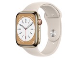 Apple Watch Series 8 GPS+Cellular���f�� 45mm MNKM3J/A [�S�[���h�X�e�����X�X�`�[���P�[�X/�X�^�[���C�g�X�|�[�c�o���h] ���i�摜