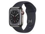 Apple Watch Series 8 GPS+Cellular���f�� 41mm MNJJ3J/A [�O���t�@�C�g�X�e�����X�X�`�[���P�[�X/�~�b�h�i�C�g�X�|�[�c�o���h] ���i�摜