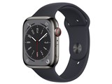 Apple Watch Series 8 GPS+Cellularモデル 45mm MNKU3J/A [グラファイトステンレススチールケース/ミッドナイトスポーツバンド] 製品画像