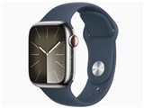 Apple Watch Series 9 GPS+Cellular���f�� 41mm MRJ33J/A [�V���o�[�X�e�����X�X�`�[���P�[�X/�X�g�[���u���[�X�|�[�c�o���h M/L] ���i�摜