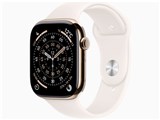 Apple Watch Series 11 GPS+Cellular���f�� 46mm MFD64J/A [�S�[���h�`�^�j�E���P�[�X�E���C�g�u���b�V���X�|�[�c�o���h M/L] ���i�摜