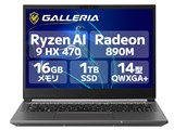 GALLERIA NDR9L-IG-C4 ���i.com���胂�f�� Ryzen AI 9 HX470�E16GB�������E1TB NVMe SSD�E14�C���` QWXGA+�t�� 120Hz K/24830-11a