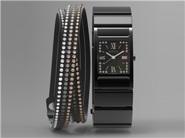 wena wrist Three Hands Square Crystal Edition WN-WT12B [v~AubN]